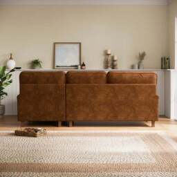 Beatrice II Relaxed Faux Leather Corner Chaise Sofa - thumbnail 2