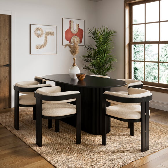 Amari 6 Seater Oval Dining Table, Oak - image 1