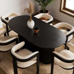 Amari 6 Seater Oval Dining Table, Oak - thumbnail 3