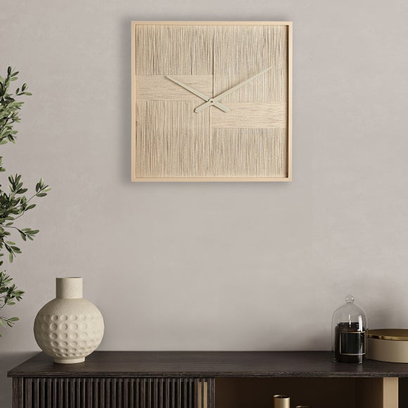 Hestia Square Woven Thread Wall Clock - image 1