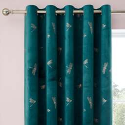 Dragonfly Foil Eyelet Curtains - thumbnail 1