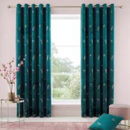 Dragonfly Foil Eyelet Curtains - thumbnail 2