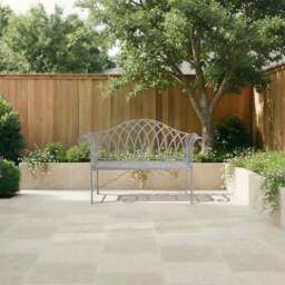 Wrought Iron 2 Seater Grey Bench - thumbnail 2