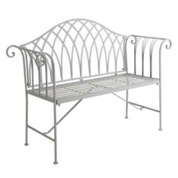 Wrought Iron 2 Seater Grey Bench - thumbnail 4