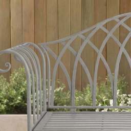 Wrought Iron 2 Seater Grey Bench - thumbnail 3