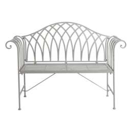 Wrought Iron 2 Seater Grey Bench - thumbnail 5