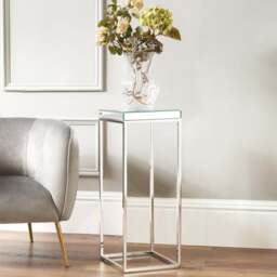 Elysee Square Side Table, Mirrored Glass - thumbnail 1