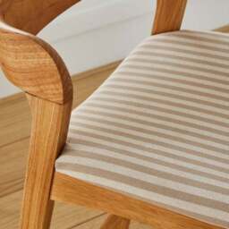 Melia Counter Height Barstool, Striped Fabric - thumbnail 3