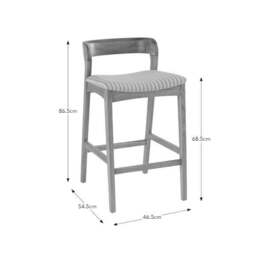 Melia Counter Height Barstool, Striped Fabric - thumbnail 6
