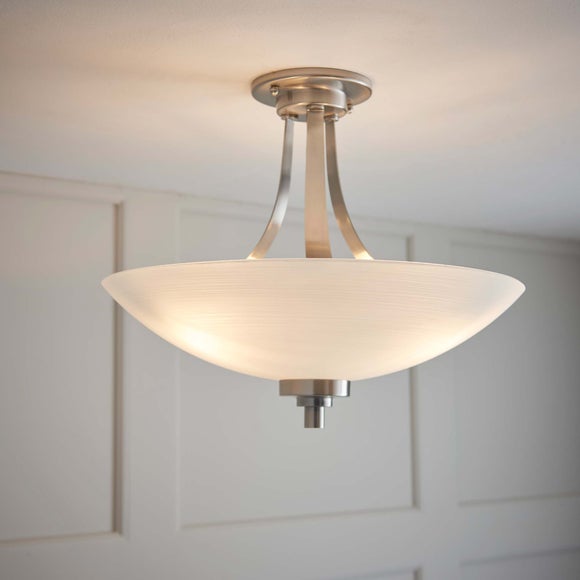 Vogue Welles 3 Light Semi Flush Ceiling Light - image 1