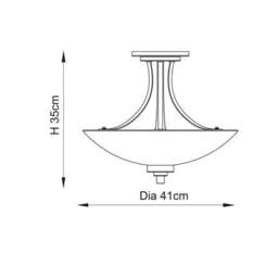 Vogue Welles 3 Light Semi Flush Ceiling Light - thumbnail 5