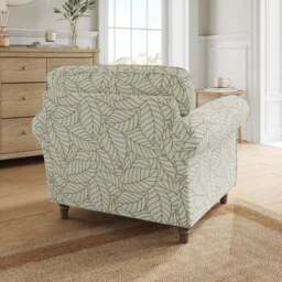 Flori Woven Leaf Fabric Armchair - thumbnail 3