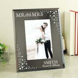 Personalised Mr and Mrs Diamante Glass Photo Frame - thumbnail 2