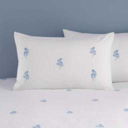 Izara Embroidered Microfibre Duvet Cover & Pillowcase Set - thumbnail 5