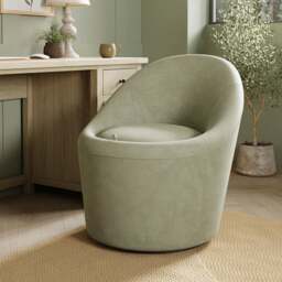 Dion Soft Tonal Chenille Storage Swivel Chair