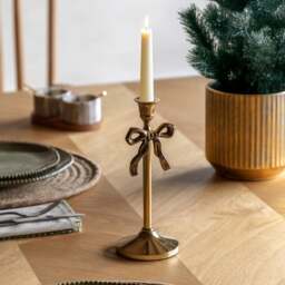 Festive Bow Candlestick Holder