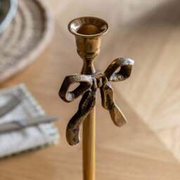 Festive Bow Candlestick Holder - thumbnail 2