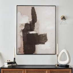 Monochrome Abstract Framed Canvas - thumbnail 1