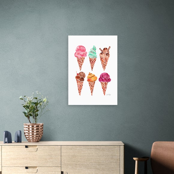 East End Prints Rainbow Ice Cream Cones Print - image 1