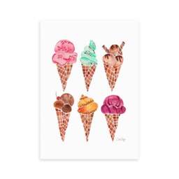 East End Prints Rainbow Ice Cream Cones Print - thumbnail 2