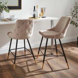 Ariana Bar Stool, Velvet - thumbnail 1