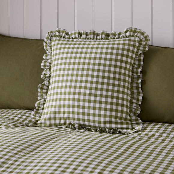 Portloe Frilled Cotton Square Cushion Cover