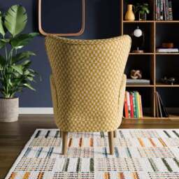 Sven Geo Checkerboard Modern Wing Back Chair - thumbnail 2