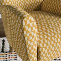 Sven Geo Checkerboard Modern Wing Back Chair - thumbnail 4