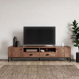 "Fulton Pine Extra Wide TV Unit for TVs up to 80"""