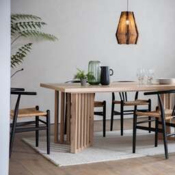 Loma 8 Seater Rectangular Dining Table, Oak - thumbnail 1