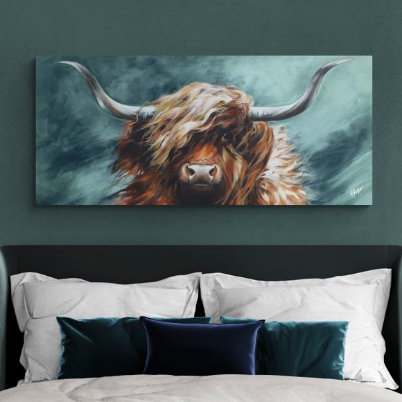 Seriously Bad Hair Day Highland Cow Canvas - image 1