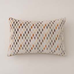 Diamond Cut Velvet Rectangle Cushion - thumbnail 1
