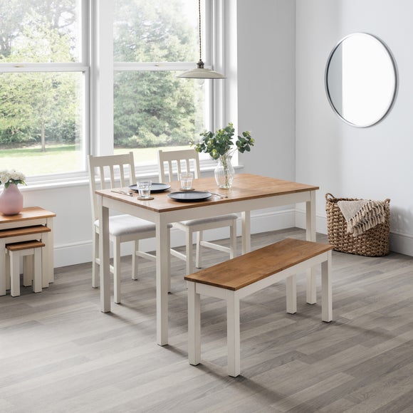 Coxmoor 4 Seater Rectangular Dining Table, Off White Solid Oak - image 1