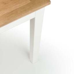 Coxmoor 4 Seater Rectangular Dining Table, Off White Solid Oak - thumbnail 5