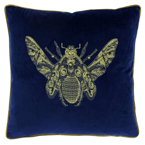 Paoletti Cerana Blue Bee Velvet Cushion - image 1