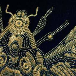 Paoletti Cerana Blue Bee Velvet Cushion - thumbnail 2