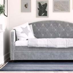 Aspen Velvet Daybed with Trundle - thumbnail 2