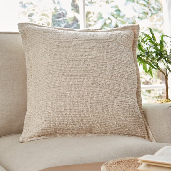 Textured Boucle Stripe Cotton Square Cushion - image 1