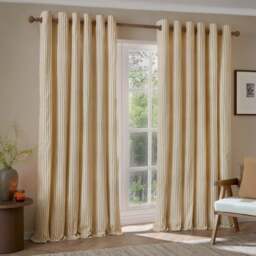 Yard Hebden Striped Eyelet Curtains (Blackout Available)
