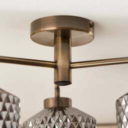 Abingdon 3 Light Semi Flush Ceiling Light - thumbnail 4