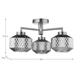 Abingdon 3 Light Semi Flush Ceiling Light - thumbnail 6
