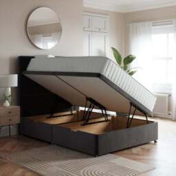 Luxury Side Ottoman Bed Frame, Velvet - thumbnail 2