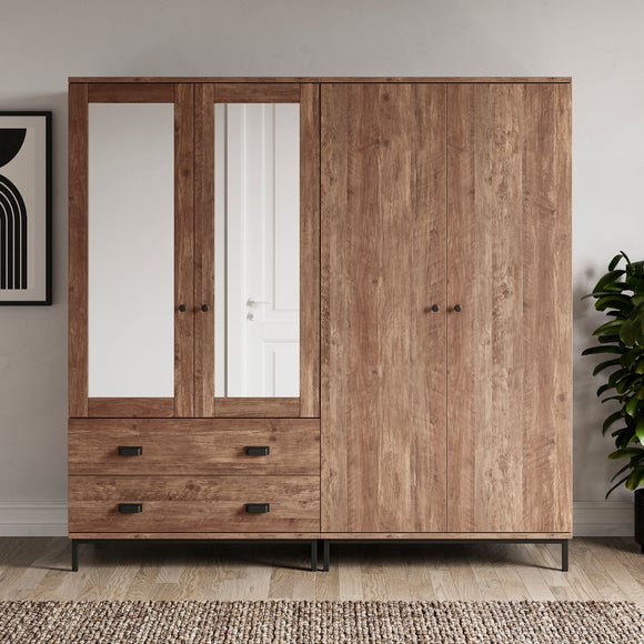 Fulton 4 Door Wardrobe, Pine - image 1