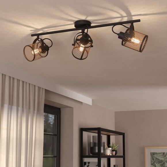 EGLO Dellow Industrial 3 Light Adjustable Ceiling Wall Spotlight - image 1
