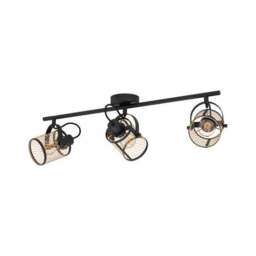 EGLO Dellow Industrial 3 Light Adjustable Ceiling Wall Spotlight - thumbnail 3
