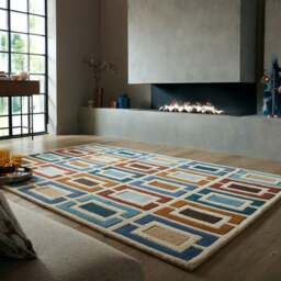 Retro Blocks Carved Wool Rug - thumbnail 1