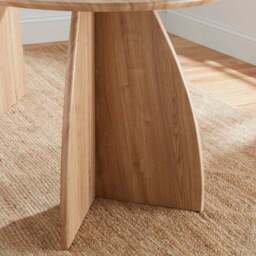 Effy 6 Seater Oval Dining Table, Natural Wood Effect - thumbnail 4