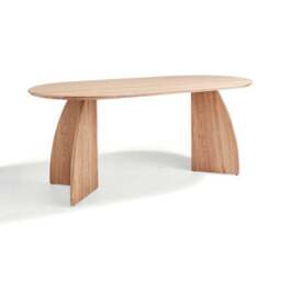 Effy 6 Seater Oval Dining Table, Natural Wood Effect - thumbnail 5
