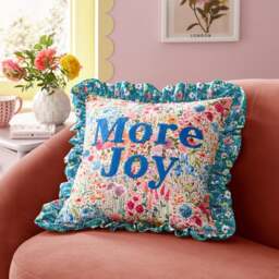 Sophie Robinson More Joy Embroidered Cushion - thumbnail 1
