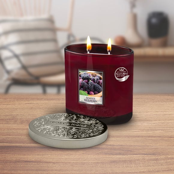 Heart and Home Ellipse Simply Mulberry Multi Wick Candle - image 1